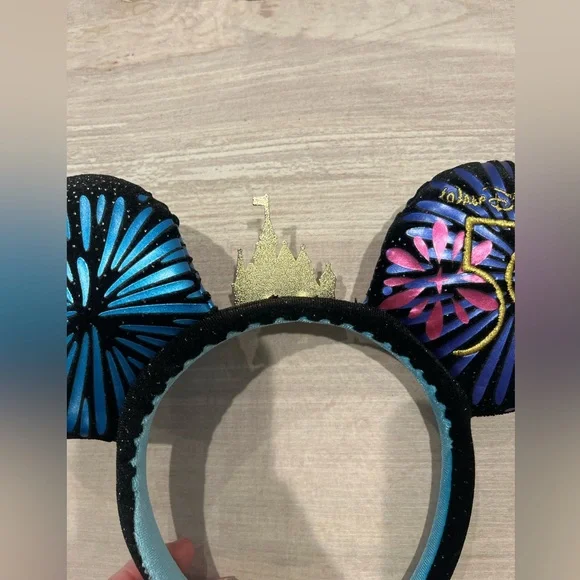 Disney Parks Mickey Main Attraction Ear Headband Cinderella Castle Fireworks - Picture 10 of 14